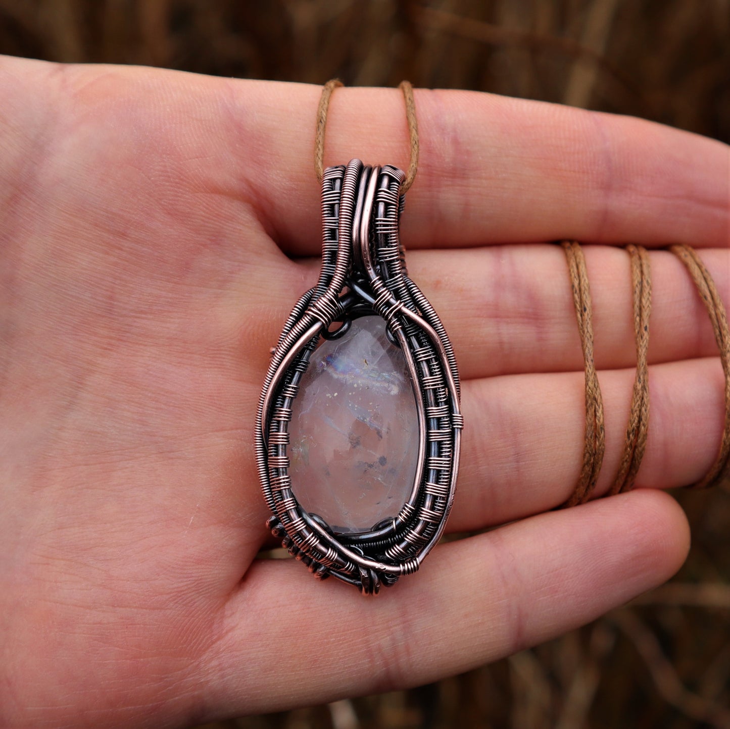 Wire Wrapped Clear Quartz Pendant